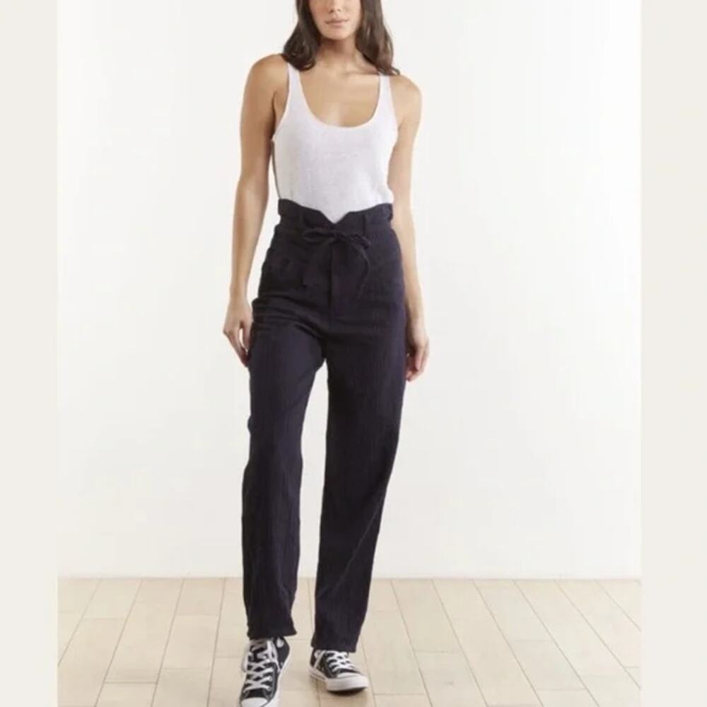 The Odells Womens Size 8 Kerala Pant Crest Navy Blue High Tie‎ Waist